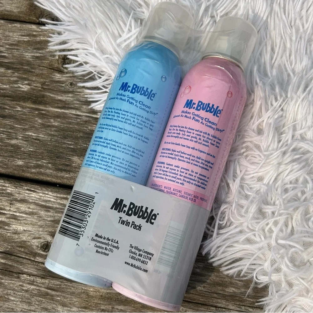 Mr. Bubble Foam Soap Twin Pack - Original Bubble & Bubbleberry 8 oz cans NEW